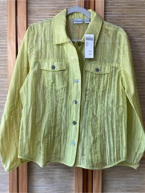 NWT CHICO’S Semi-sheer Blouse Sz L (Chicos Sz 2)